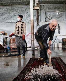 شستشوی سنتی قالی در قالیشویی بلوار امین قم