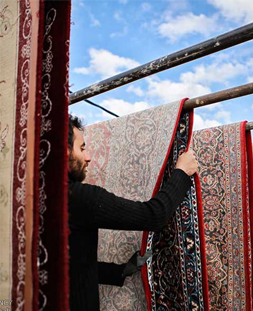 خشک کردن قالی در قالیشویی بلوار امین قم